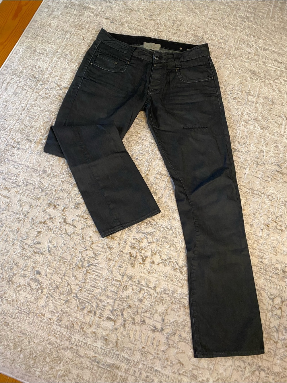 G-Star Raw 33/01 Blue/Black Straight Leg Denim Jeans Size 36/36